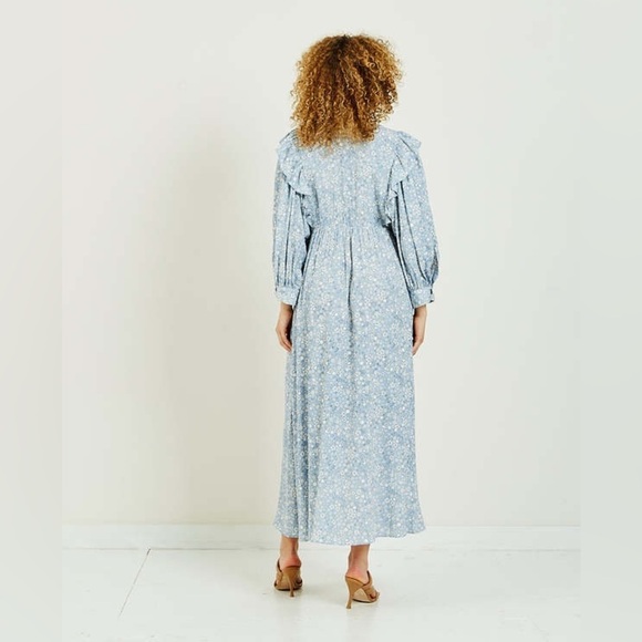 Baum Und Pferdgarten | Alona Floral Maxi Dress In Blue Helsinki Size 2 - Picture 10 of 10